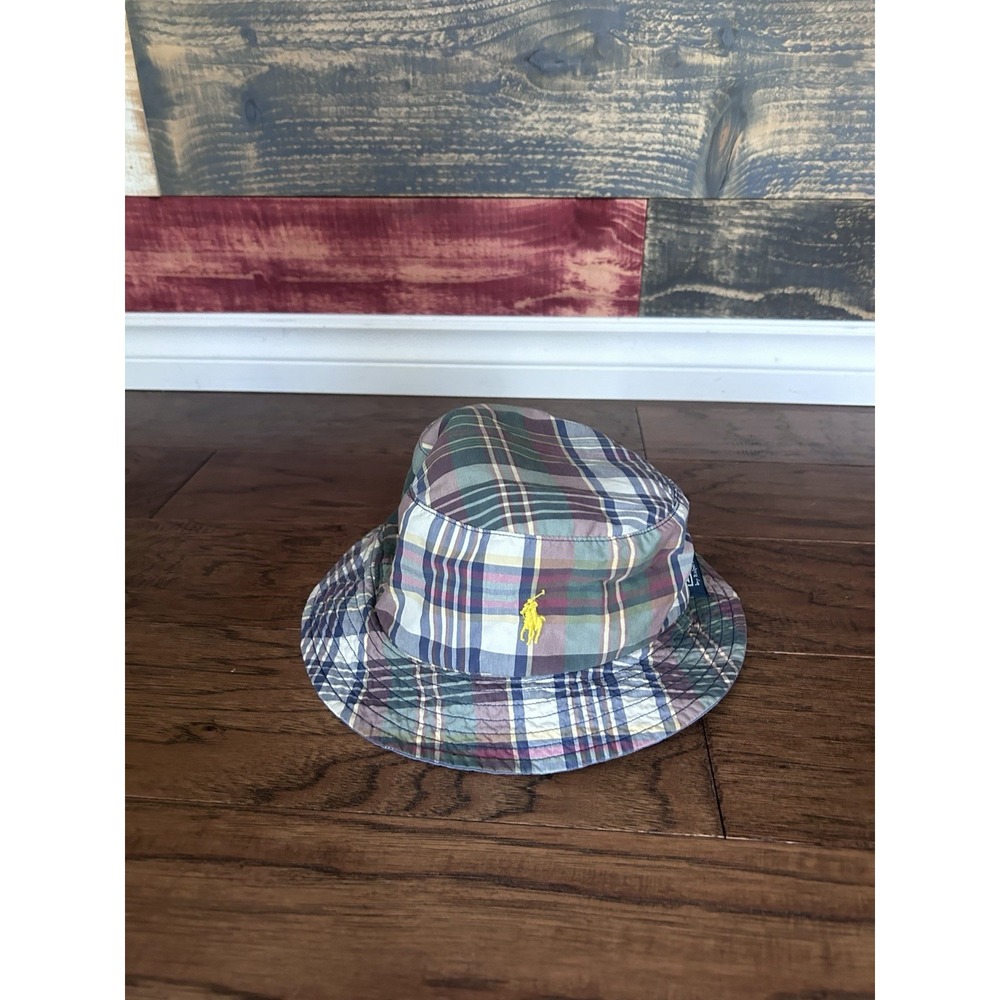 Polo Ralph Lauren Patchwork Plaid Bucket Hat Reversible OS